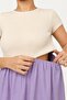 Short Sleeve Cotton Contrast Dress - Maternity & Breastfeeding - 2