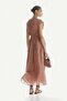 Drawstring-detail ramie dress - 4