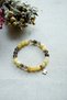 Smoky Quartz Calcite Natural Stone Bracelet with Clover Symbol |   Luck and Energy Cleansing |   Handmade |