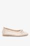 Noysa Women's Knitted Ballerinas - Beige