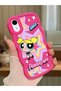 iPhone Xr Compatible Case Camera Protector Red Silicone Couple Phone Case Powerpuff Pattern