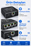 مقسم إيثرنت 1x4 ذو 4 منافذ RJ45، موزع كابلات شبكة متوافق مع Cat5/6 بسرعة 1000 ميجابت في الثانية - 5