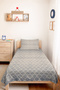 Gray Geometric Modern Single Duvet Set - White Nordic 160X220 cm Quilted Bedspread - 2