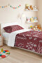 Bohemian Ethnic Burgundy Single Pique Set - Geometric White 160X220 cm Quilted Summer Bedspread - 4