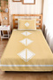 Yellow Geometric Modern Single Duvet Set - White Minimal 160X220 cm Quilted Bedspread - 6