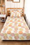 Floral Pastel Autumn Themed Teen Room Single Pique Set - Boho 160X220 cm Bedspread - 5