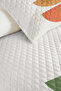 Geometric Green Young Room Single Pique Set - Orange Beige 160X220 cm Quilted Bedspread - 3