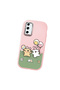 Samsung Galaxy S20 Fe Compatible Case Camera Protector Pink Silicone Couple Phone Case with Line Pattern - 3