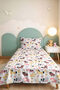 Farm Animals Pastel Kids' Room Single Pique Set-Cute Patterned 160X220Cm Bedspread - 5