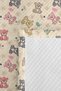 Teddy Bear Pastel Cream Children's Room Single Pique Set - Linear Colored 160X220 cm Bedspread - 7