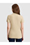 Beige Slim Fit Cotton Polo Collar Basic T-Shirt 50325456-Vr011 - 5