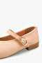 Giela Women's Genuine Leather Ballerinas - Nude - 5