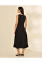 Women Black Sleeveless Midi Dress - 3