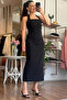 Black Halter Neck Midi Dress - 6