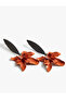 Large Size Steel Dangle Floral Earrings - X Melis Ağazat - 3