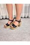 Women's Adara Black Single Strap 10 cm Platform Shoes - 5