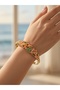 Stylish Coral and Sea Turtle Motif Colorful Enamel Steel Handcuff Bracelet - Tarnish Resistant - 2