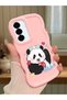 Samsung Galaxy A36 5g Compatible Case Camera Protective Pink Silicone Couple Phone Case Panda Pattern