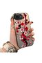 iPhone 16E Compatible Silicone Edge Hard Back Case Couple Phone Case with Floral Pattern