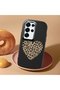 Samsung Galaxy S25 Ultra Compatible Case with Camera Protector Black Silicone Couple Phone Case with Heart Pattern - 2