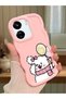 Redmi 13C Compatible Case Camera Protector Pink Silicone Couple Phone Case Cat Pattern