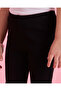 Girls Black Rib Flared Leggings - 4