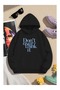 Unisex Hooded Printed Relaxed Fit Sweatshirt