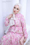 Pink Half-Buttoned Layered Dress with Elastic Sleeves - 3