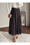 Women's Polka Dot Belt Detailed Lined Hijab Skirt - Brown