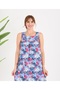 Aysun Teksti̇l Women's 100% Cotton Wide Cut Patterned Front Pocket Thick Strap Square Neck Dress & Nightgown - 5