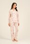 Women's Roses Cream Shirt Pajama Set Ar3745-S-V1 - 3