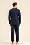 New Year Time Father Son Navy Blue Long Sleeve Pajama Set Rp3935-A-V1 - 8