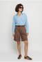 Women's Cappuccino High Waist Pleated Detailed Belted Bermuda Shorts Yp5439 60286406 - 4