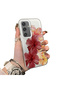 Samsung Galaxy S25 Compatible Silicone Edge Hard Back Case Flower Pattern Lover Couple Phone Case