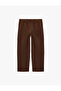 Cotton-Linen Blend Pants with Pockets, Elastic Waist and Lace-Up Detail - 5