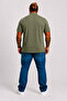 Men's Large Size Single Jersey Polo T-Shirt with Stand Collar 26400 Khaki - 3