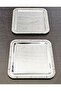 6 Pieces Presentation Tray Square Wicker Full Silver Tray 22 cm - 6