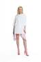 White Oversize T-Shirt with Logo Printed on the Back 19024 - 2