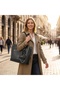 Large Leather Commuter Tote Bag with Mini Chain Pouch, Spacious Laptop Shoulder Bag for Work Office Daily Travel, Women Elegant Black Handbag - 2