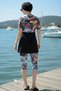 2-Piece Set (with Bonnet Gift) Water-Repellent Fabric Semi-Hijab Swimsuit with Front Zipper and Below-Knee Leggings D47 - 3