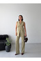 Women's Premium Wide Collar Vest and Pants Set-Green - 5