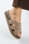 Bartolo Women's Leather Genuine Leather Caged Mink Slippers - 6