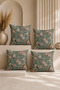 غطاء وسادة مطبوع رقميًا من Pink Branched Birds Gift مكون من 4 قطع