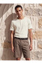 Nevavm Henley Collar Men's Combed Cotton T-Shirt with Difference