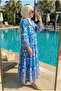 Women's Ottoman-Inspired Patterned Hijab Dress (Unlined)
