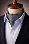 Orange Blue Shawl Pattern Italian Silk Ascot Tie Sac135