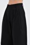 Women's Linen Fabric Front Pleated Detailed Design Trousers - 7