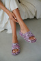 Mirel Leopard Pattern Wedge Heel Women's Slippers - Powder