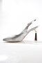 893 Women's Honeycomb Galvanized Open-Back Heeled Shoes - 4