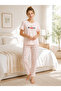 Cotton Soft Sleeve Ruffle Cherry Pattern Summer Short Sleeve Women's Pajama Set